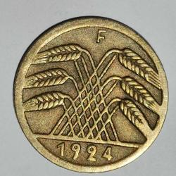 ALMANYA 1924 F    5  PFENNIG