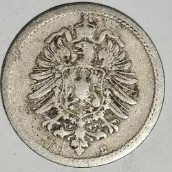 ALMANYA  1876  D     5 PFENNIG