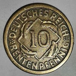 ALMANYA  1924 G     10  PFENNIG