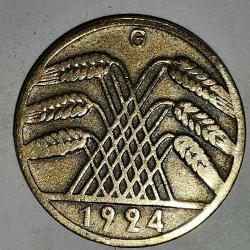 ALMANYA  1924 G     10  PFENNIG