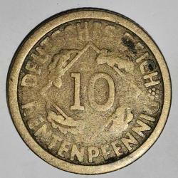 ALMANYA  1924 F     10  PFENNIG