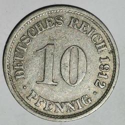 ALMANYA  1912 F     10  PFENNIG