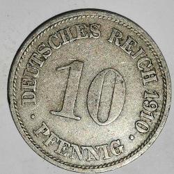 ALMANYA  1910 G      10  PFENNIG