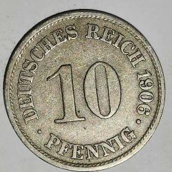 ALMANYA  1906 A      10  PFENNIG
