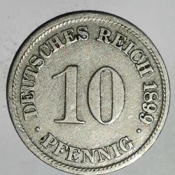 ALMANYA  1899 D        10  PFENNIG