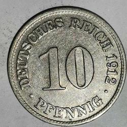 ALMANYA  1912  D       10  PFENNIG