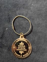 Sarı zeybek rakı double gold sanfirancisco madalya şişe boyunluk veya anahtarlık