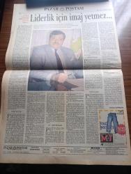 Pazar Postası Gazetesi - Turkish Newspaper - 12 Ağustos 1995 - Sayı 86 - Doğu Ergil'in TOBB için hazırladığı rapor tartışma konusu oldu - Doğu Ergil tüm eleştirileri yanıtladı - gümrük birliğine girerken müdür beyler dönemi bitti yazan Canan Barlas - güvensizlik yazan Murat Belge - Le Monde liberaller bunu çoktandır söylüyordu yazan Ömer Servet - 68 kuşağı bir tecrübedir yazan Taha Akyol - Pamukbank'ın yeni kaptanı Orhan Emirdağ - dikkat Toyota Rav4 geldi - Tansu Çiller'den İlyas Aktaş'a telefon - İspanya ve BASK modeli - PKK ETA'ya benzemez - insanlık dramı göç yazan Sami Kohen - balkanlarda bir mozaik mahvoldu yazan Dinçer Güner - genç yönetmen Kutluğ Ataman hapsedilmiş bir kitle gençlik röportaj Burçak Evren - Eugenio Barba İstanbul'da - uluslararası Leyla Gencer şan yarışması fotoğraf - ANAP İstanbul milletvekili Güneş Taner liderlik için imaj yetmez yazan Zeynep Çetinkaya