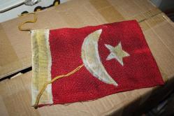 DEPODAN KOLLEKSİYON VİNTAGE KOLEKSİYONLUK ASKER GÖĞÜS BAYRAĞI ARKASI TUĞRA MÜHÜRLÜ