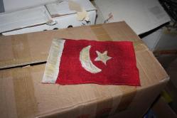 DEPODAN KOLLEKSİYON  VİNTAGE   KOLEKSİYONLUK  ASKER GÖĞÜS BAYRAĞI ARKASI TUĞRA MÜHÜRLÜ