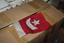 DEPODAN KOLLEKSİYON VİNTAGE KOLEKSİYONLUK ASKER GÖĞÜS BAYRAĞI ARKASI TUĞRA MÜHÜRLÜ