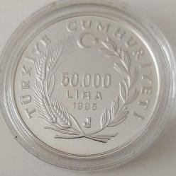 1995 T.B.M.M.NİN 75. YILI 50.000 LİRA GÜMÜŞ HATIRA PARASI DARPHANEDEN SERTİFİKASIZ AZ SAYIDA ÇIKARILMIŞ ORİJİNAL ÇİL C2RRR1 ÇOK NADİR