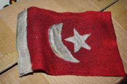 DEPODAN KOLLEKSİYON VİNTAGE KOLEKSİYONLUK ASKER GÖĞÜS BAYRAĞI ARKASI TUĞRA MÜHÜRLÜ