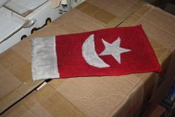 DEPODAN KOLLEKSİYON VİNTAGE KOLEKSİYONLUK ASKER GÖĞÜS BAYRAĞI ARKASI TUĞRA MÜHÜRLÜ