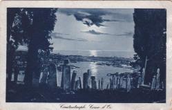 manzara eski foto kart  istanbul gece çekim