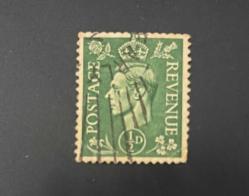 İngiltere Pulu - England Stamp - Postadan Geçmiş Pul Filateli - DAMGALI - KRAL VI. GEORGE TEMALI PUL , 1/2 PARA - YABANCI PULLAR -NOSTALJİK DOĞUM GÜNÜ HEDİYESİ