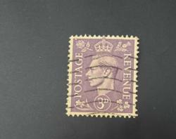 İngiltere Pulu - England Stamp - Postadan Geçmiş Pul Filateli - DAMGALI - KRAL VI. GEORGE TEMALI PUL , 3 PARA - YABANCI PULLAR -NOSTALJİK DOĞUM GÜNÜ HEDİYESİ