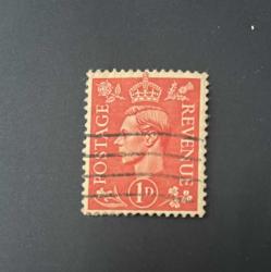 İngiltere Pulu - England Stamp - Postadan Geçmiş Pul Filateli - DAMGALI - KRAL VI. GEORGE TEMALI PUL , 1 PARA - YABANCI PULLAR -NOSTALJİK DOĞUM GÜNÜ HEDİYESİ