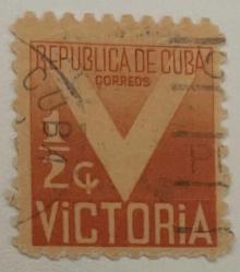 1942.VICTRY KLASİK.KÜBA TEK PUL DAMGALI
