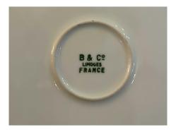 Fransız Limoges porselen duvar tabağı - 19 cm çapında