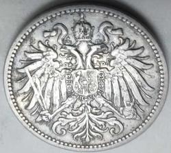 Avusturya 1895 10 Heller İmparatorluk Armalı Erken Dönem Bakır-Nikel