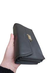 BOSHI GOU Siyah Deri Cüzdan