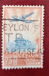 1950 Seylan (Sri Lanka) - Damgalı Uçak pulu