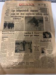 DÜNYA GAZETESİ - DOĞUM GÜNÜ HEDİYESİ (TURKISH NEWSPAPPER) - 29 MART 1969 - SADECE TEK YAPRAKTIR -Fahri Baha ATAY-Cevdet YAKUP-Ed LACY-Muharrem ATLIKAN-Ege bölgesindeki deprem can ve mal kaybına sebep oldu-50 kişinin öldüğü bildiriliyor-Amerikan B Elçisi Komer geri alınıyor-Romanya Devlet Başkanı İzmir’de-Fidan dikmek için açılan çukur içinden 7 ceset çıktı-Pakistan’da sessizlik var-Gençler Rus Elçisi ile ilgili bildiri yayınladılar-Halk Bankası kredi limitini arttırdı-Toplum polisi gazetecileri copladı-Hastış Holding Dresner Bank’la anlaştı-Sovyet Deniz Gücü gittikçe daha tehlikeli bir durum arzediyor-İşin içinde iş-Dışardan-Pratik bilgiler-Takvim-Dr. Çat-Bozz