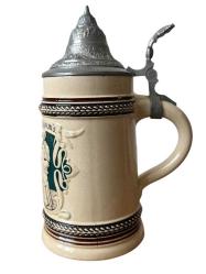 Zin Kapaklı Wohl bekomm's Alman Tankart Bira Bardağı