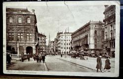 1928 yılı Osmanlıca yazılı Avusturya Viyanadan Ankaraya gönderilmiş postadan geçmiş siyah beyaz kartpostal