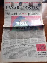 Pazar Postası Gazetesi - Turkish Newspaper - 10 Şubat 1996 - Sayı 112 - siyasette zor günler yazan Cengiz Kuşçuoğlu - Arkaik toplum ilkeleri ile modern toplum arayışı yazan Canan Barlas - biraz sosyoloji yazan Murat Belge - Adalet kimin işi yazan Mehmet Ali Kılıçbay - enflasyon tehdidi yazan Aydın Ayaydın - Refah Partisi ve iktidar sorunu yazan Taha Akyol - şiddet dalkavukluğu ya da terörizm haberciliği yazan Doğu Ergil - Avrupa'da Top 10 Albüm - İpana'dan süt dişlerine özel macun ve fırça - m- Cimri Brad Pitt - - Ali Bulaç ve BBP - Refah Partisinin iftarı - İtalya'da bizim gibi yazan Sami Kohen - İran'a kadın cumhurbaşkanı - Irak'ta soğuk soykırım yazan Dinçer Güner - Sefiller yazan Ahmet Mithat - şiirin basamaklarında bir genç adam Ayhan Bozkurt yazan Ahmet Ümit - Uluslararası 4. Boyut çevre belgeseli - CIA raporu ve halkın tüketim kalıbı - 1995 Venedik Film festivali altın Aslan ödülünü alan Cyclo vizyona giriyor -  Citibank Genel Müdürü Sherazam Mazari ile söyleşi fotoğraf