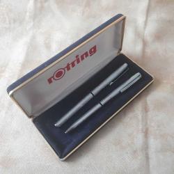 Vintage Rotring Paslanmaz Çelikten Üretilmiş Tükenmez ve Dolma Kalem Seti