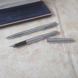 Vintage Rotring Paslanmaz Çelikten Üretilmiş Tükenmez ve Dolma Kalem Seti