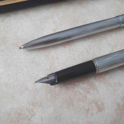 Vintage Rotring Paslanmaz Çelikten Üretilmiş Tükenmez ve Dolma Kalem Seti