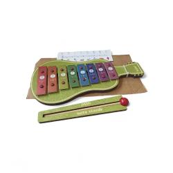 vintage ahşap gövdeli nota öğretici metalofon & 28 cm