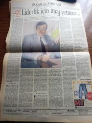 Pazar Postası Gazetesi - Turkish Newspaper - 12 Ağustos 1995 - Sayı 86 - Doğu Ergil'in TOBB için hazırladığı rapor tartışma konusu oldu - Doğu Ergil tüm eleştirileri yanıtladı - gümrük birliğine girerken müdür beyler dönemi bitti yazan Canan Barlas - güvensizlik yazan Murat Belge - Le Monde liberaller bunu çoktandır söylüyordu yazan Ömer Servet - 68 kuşağı bir tecrübedir yazan Taha Akyol - Pamukbank'ın yeni kaptanı Orhan Emirdağ - dikkat Toyota Rav4 geldi - Tansu Çiller'den İlyas Aktaş'a telefon - İspanya ve BASK modeli - PKK ETA'ya benzemez - insanlık dramı göç yazan Sami Kohen - balkanlarda bir mozaik mahvoldu yazan Dinçer Güner - genç yönetmen Kutluğ Ataman hapsedilmiş bir kitle gençlik röportaj Burçak Evren - Eugenio Barba İstanbul'da - uluslararası Leyla Gencer şan yarışması fotoğraf - ANAP İstanbul milletvekili Güneş Taner liderlik için imaj yetmez yazan Zeynep Çetinkaya