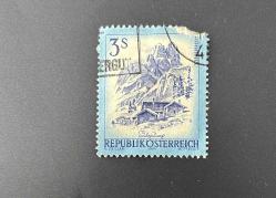 Avusturya Pulu - Österreich Austria Stamp - Postadan Geçmiş Pul Filateli - Damgalı -Avusturya Alpleri Dağ Zirvesi Salzburg Alp Manzarası Temalı Pul, 3 PARA - YABANCI PULLAR - NOSTALJİK DOĞUM GÜNÜ HEDİYESİ