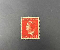 Hollanda Pulu - Nederland Stamp - Postadan Geçmiş Pul Filateli - Damgalı - KRALİÇE WILHELMİNA TEMALI PUL, 7 1/2 PARA - YABANCI PULLAR -NOSTALJİK DOĞUM GÜNÜ HEDİYESİ