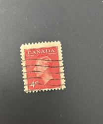 Kanada Pulu - Canada Stamp - Postadan Geçmiş Pul Filateli -DAMGALI -  KRAL VI. GEORGE TEMALI KANADA PULU, 4 PARA - YABANCI PULLAR-NOSTALJİK DOĞUM GÜNÜ HEDİYESİ