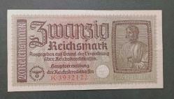 LOT.19 » Almanya 1938-1945 Nazi Dömemi 20 ReichsMark (Soğuk Kabartma Damgalı)