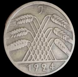 Almanya 1924 J  10 Reichspfenig