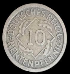 Almanya 1924 J  10 Reichspfenig