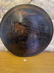 VİTAGE EL YAPIMI KABE RESİMLİ DUVAR TABAĞI