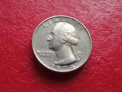 USA; ¼ QUARTER DOLAR 1974