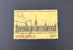 Venezuella Pulu - Venezuela Stamp -  Postadan Geçmiş Pul Filateli - DAMGALI - VENEZUELA MERKEZ ÜNİVERSİTESİ 250. YILI TEMALI PUL ,50 PARA - YABANCI PULLAR, NOSTALJİK DOĞUM GÜNÜ HEDİYESİ