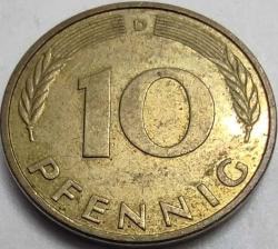 LOT.7 » Almanya 1994 10 Pfennig Meşe Filizi Temalı Çelik Üzeri Pirinç Kaplama