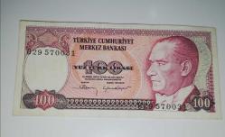 7 emisyon 100 Türk Lirası çil altı seri B29 570031 #B29