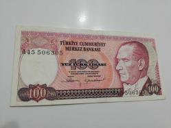 100 Türk Lirası 7. Emisyon I. Tertip SERİ A45 506305 güzel seri #