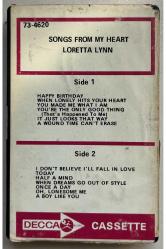 Loretta Lynn Songs From My Heart Kaset (Orijinal Dönem Baskı Kaset)