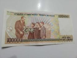 YÜZ BİN (100000) TÜRK LİRASI KAĞIT PARA SERİ D50 134038 ÇOK TEMİZ